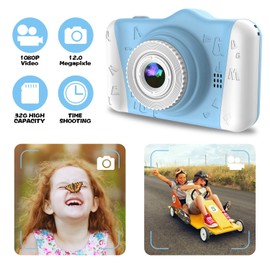 Kids Camera, 12MP Children's Camera for Boys and Girls, 1080P Rechargeable Camera for Kids 3-12 Years Old with 32GB TF Card, USB Charging 8X Zoom Toddler Camera No Games.