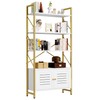 YITAHOME Bookshelf and Bookcase with Storage Cabinet, Standing 5 Tiers