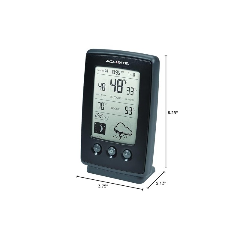 AcuRite Digital Weather Forecaster with Indoor/Outdoor Temperature, Humidity, and Moon