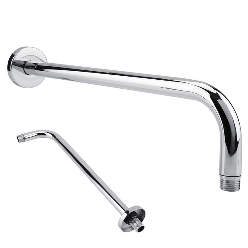 Extra Long Stainless Steel Shower Rain Head Arm Replacement Flange