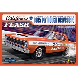 Moebius 1222 "Butch" Leal's California Flash A-990 HEMI Super Stock 1965 Plymouth Belvedere 1:25 Scale Plastic Model Kit - Requires Assembly