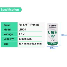 STEPMAX (4 Pack SAFT LSH20 D 3.6V 13000mAh Primary Lithium Battery for Alarm Systems GPS Systems