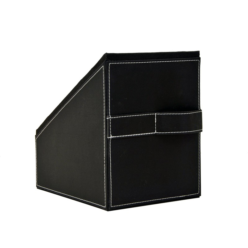 Atlantic Media Sleeve Storage Bin - Leatherette Front, Quality Stitching