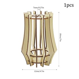 WACH AUF 1 Piece Vase for Puzzle Flowers Wooden Puzzle Bouquet Bottle 3D Wooden Flower Vase Wooden Vase Building Blocks Flowers Wooden Flower Vase Bouquet Building Kit Stand Table Decoration for Roses