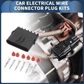 INFINAUTO 6 Pin Car Electrical Wire Connector Plug Kits, 2.5mm Series Car RV Truck Male Cable Terminal Housing Black, 1 Set