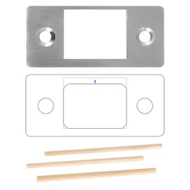 Latch Restorer Strike Plate, Metal Door Deadbolt Strike Plate for Exterior Interior Doors Large Hole Security Door Latch Reinforcement Plate with Wooden Dowel Rods & Screws for Door Repair Fix