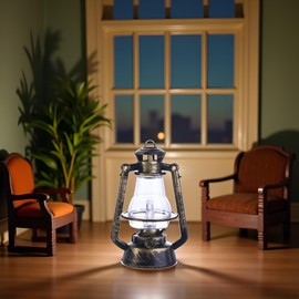 Miniature Lantern Mini Kerosene Lamp Light Dollhouse Decoration Accessories, 1:12 Dollhouse Miniature Kerosene Lamp,Dollhouse Accessories(Type 2-with Light)