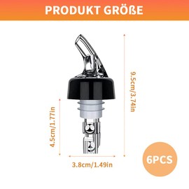 Yadiraom 6 beccucci per bottiglie da 6 cl, dosatore per bar, porzionatore, dosatore per bottiglie per cocktail, dosatore automatico per bottiglie di misurazione in plastica | per vino cocktail Home