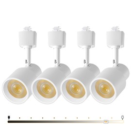 AIBISOD 10W H Track Lighting Heads, Dimmable LED Track Lighting Heads Fixtures Bright 3000K Warm White Track Light Head for Accent Task Art, Flicker Free CRI90+ 24° 900lm (White, 4 Pack)