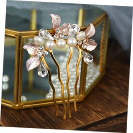 IWOWHERO 3pcs Wedding Hair Accessories Set Leaf Beaded Hair Comb Fork Earrings for Brides and Bridesmaids Elegant Headdress for Special Occasions