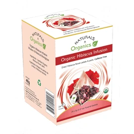 Organic Hibiscus Tea in Tea Bags, Premium USDA certified Organic Hibiscus Flowers in Bio-degradable Tea Bags For All Known Benefits of Hibiscus, Caffeine Free Autopha Detox, Box Of 24 Pyramid Tea Bags
