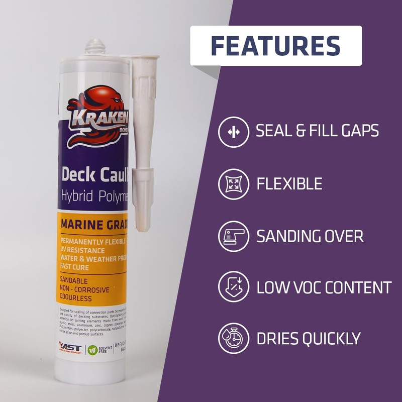Kraken Bond Black Marine Sealant - (1x9.8 Fl. Oz) UV