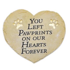 Lily's Home Cat or Dog Memorial Stone - Polyresin Pet Grave Marker, Outdoor Sympathy Gift - Pet Memorial Gifts for Loss, Pet Remembrance & Sympathy Gift- You Left Pawprints On Our Hearts Forever