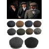 Hats of London Mens Newsboy Cap 8 Panel Grey Herringbone