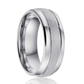 SOXEMAN Men's wedding tungsten ring, women's classic luxury couple engagement ring, width 8mm