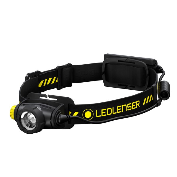 Ledlenser H5R Work - Rechargeable LED Head Torch, Super Bright 500 Lumens Headlamp, Water Resistant (IP67) Camping, Fishing, Hiking Equipment, Rechargeable Work Head Torch, Up to 45 Hours Running Time