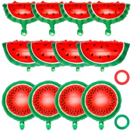 Watermelon Foil Balloons, 12 Pcs Watermelon Shaped Mylar Slice Balloons, Large Sweet Fruit Balloons for Watermelon Summer Themed Birthday Party Decoration Supplies