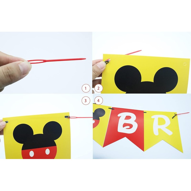 Mickey Birthday Party Banner, Mickey Style Bunting, Mickey Themed Birthday