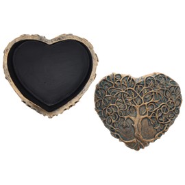 Top Brass Decorative Tree of Life/Heart Trinket Jewelry Box - Spiritual Love Celtic Art