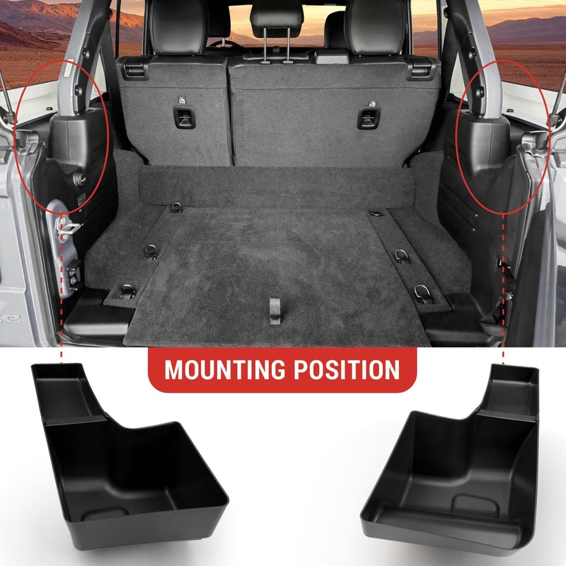 Utiiy Wheel Well Storage Bin Fit for 2018-2023 Jeep Wrangler