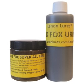 Lenon Lures Fox Trappers Special 4 oz Fox Super All Call Lure & 4 oz Fox Urine