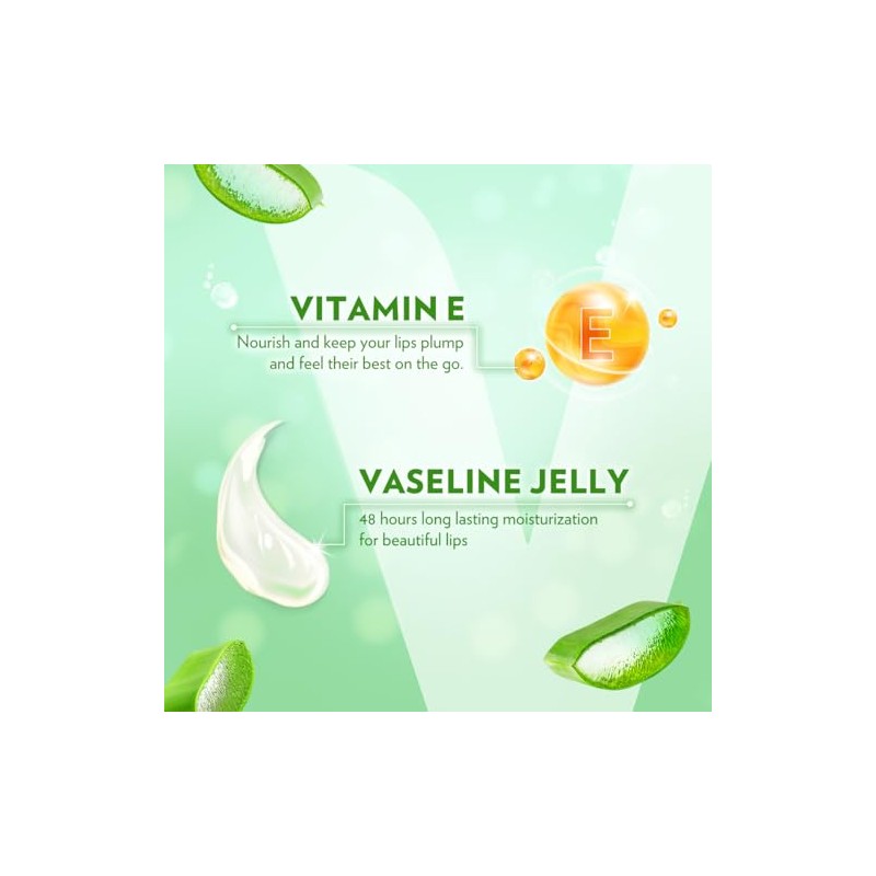 Vaseline Terapia de labios Aloe Vera, palo, 48 horas de