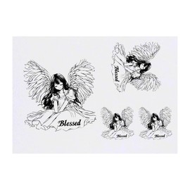Azeeda 4 x 'Gesegneter Engel' Temporäre Tattoos - Wasserfest, Hautfreundlich & Ungiftig · Transfers in Verschiedenen Größen (TO00076720)