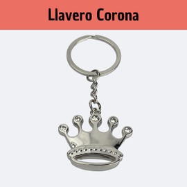 Crown Reyes Keyring - Silver Crown Keyring for Queen and King with Sparkling Crystals - Accessory for Lovers of Crowns, Kings, Queens etc. -, gray