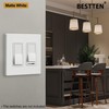 BESTTEN (5 Pack) USWP4 Matte White Series Screwless Wall Plate,