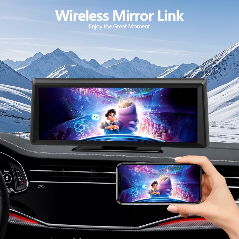 GNTM Wireless Carplay Screen for Car 2K Dash Cam, 8.1"