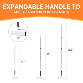 JoviQ Lint Roller for Pet Hair Extra Sticky with 3 Extendable Handle, Large Surface 6.3'' Lint Remover Mop with 300 Sheets for Floor Clothes Furniture Dog Cat Hair