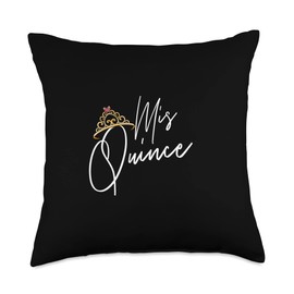 15th Birthday Quince Squad Quinceanera Co. Mis Quince Gift 15th Birthday Girls Quinceanera Throw Pillow, 18x18, Multicolor