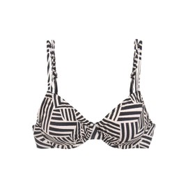 Lascana Women's Underwired Bikini Top, black-creme