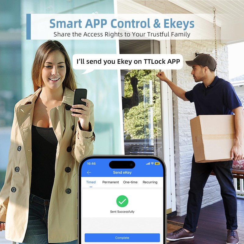 Keyless Entry Door Lock with Keypad, Fingerprint Exterior Locks, Door