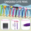 APQA 10Pcs Cute Mouse Head Character Retractable Ballpoint Pens with