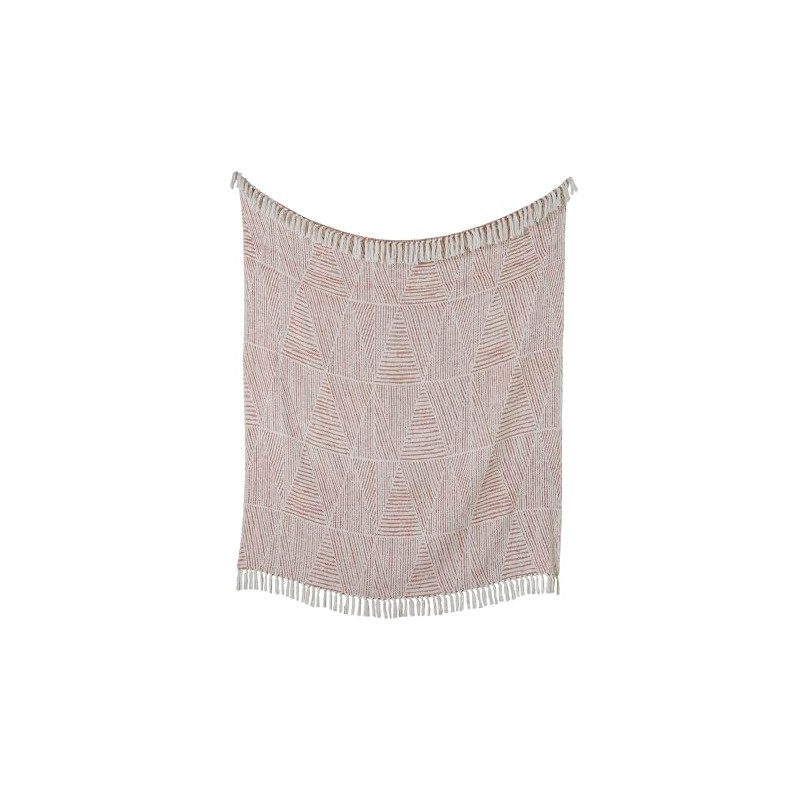 Appletree - Terracotta Geometric Throw/Blanket (180 x 130cm) - 100%