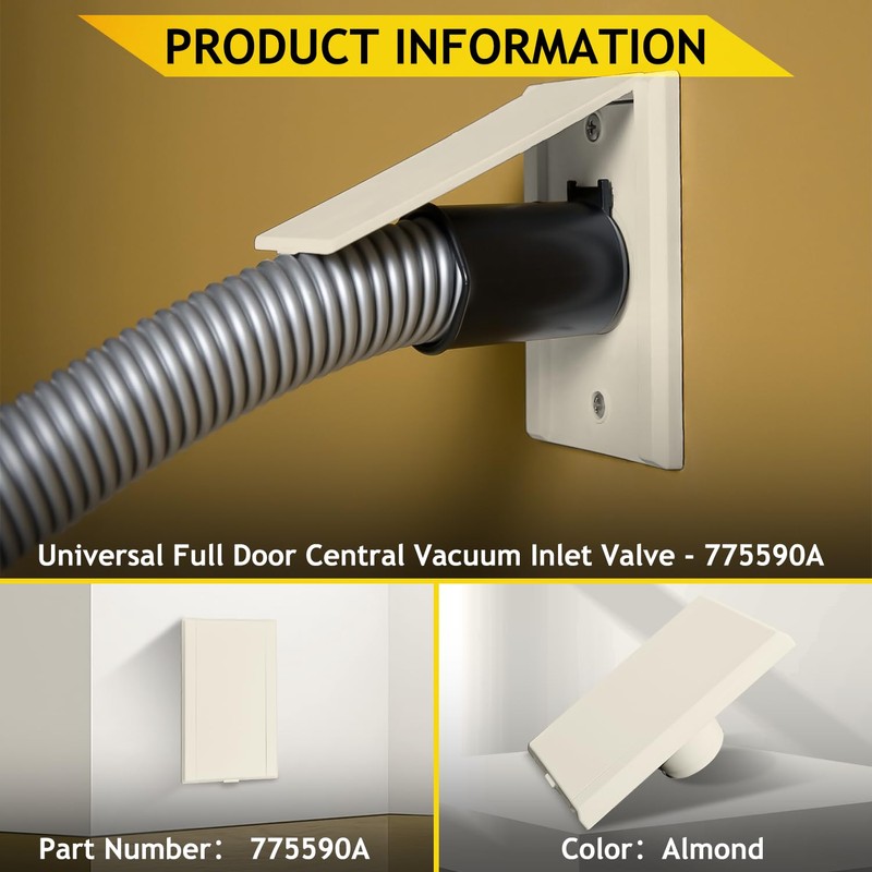 HASMX 775590A Central Vacuum Inlet Valve Plate, Low Voltage Inlet
