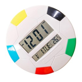 FUNOMOCYA LCD Digital Hanging Clock Round Electronic Wall Clock for Home Stylish Timer for Living Room Kitchen and Bedroom Decor Simple Design Easy Installation