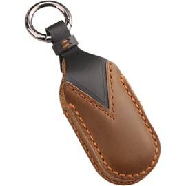 Smasol Sankyo Aluminum Genuine Leather Key Case, Entrance Door, Remote Control Key Cover, Entry Key, AC Type, Key Cover, Brown (Type-A)
