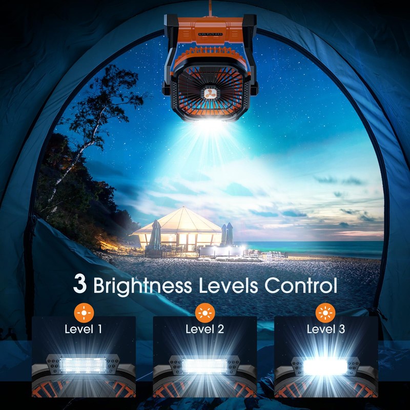 Portable Fan Rechargeable, Cordless Battery Powered Fan with LED Lantern,