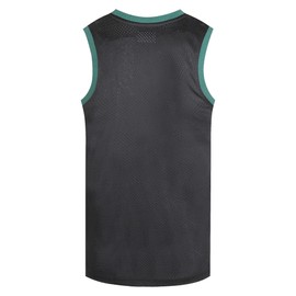 Pullonsy Men's Basketball Jersey for Women Unisex Adult Sport Uniform Mesh Sleeveless Shirts Workout Gym Clothing,Forest Green Neck-Black Jersey,Size 2X-Large