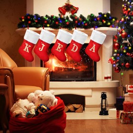 19 Inches Monogram Christmas Stockings with Letters, Large Super Soft Christmas Stockings Red Velvet with White Super Soft Plush Cuff for Christmas Xmas Tree Holiday Fireplace Family Decor Gifts (Z)