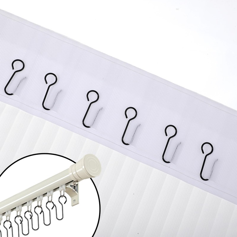 Ymapinc 60pcs Small Curtain Track Hooks, Metal S Shaped Curtain