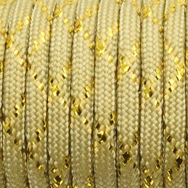 1pcs New Gold Silver Cord 550 Paracord Parachute Cord Lanyard Mil Spec Type III 7 Strand Core 100 FT (PFJ-15)