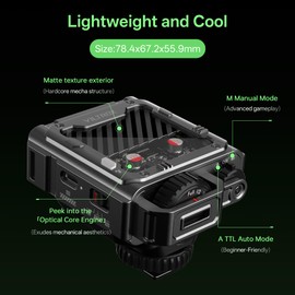 VILTROX Spark Z3-N TTL Camera Flash for Nikon, Retro Hot Shoe Flash with TTL & Manual Modes, USB-C Rechargeable Compact Speedlite with Adjustable Brightness, Detachable Softbox, Gray