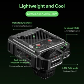 VILTROX Spark Z3-N TTL Camera Flash for Nikon, Retro Hot Shoe Flash with TTL & Manual Modes, USB-C Rechargeable Compact Speedlite with Adjustable Brightness, Detachable Softbox, Gray