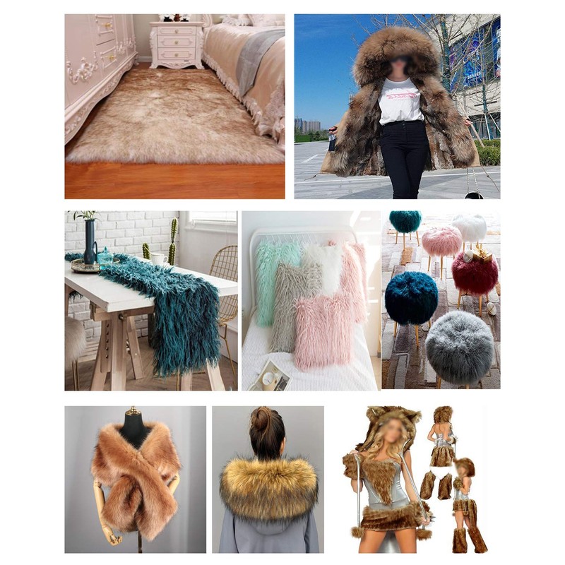 NIANTONG Faux Fur Fabric Long Stack 12 cm Luxury Shag