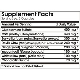 Joint Support Double Max ~ 180 Capsules - No Additives ~ Naturetition Supplements