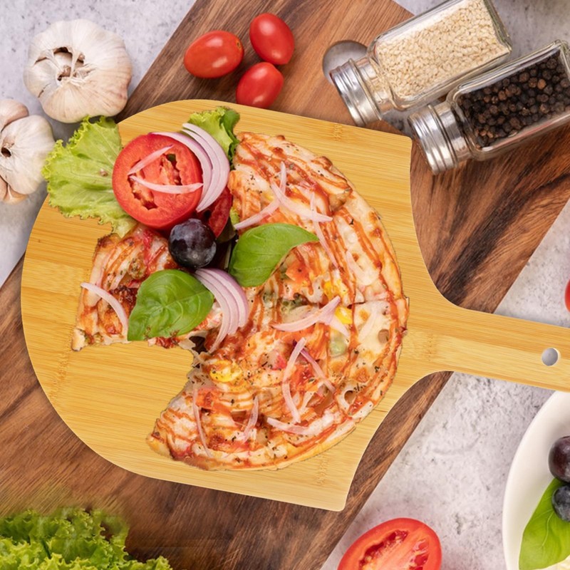 ACXFOND 4 Pack Natural Bamboo Pizza Peel 12 inch, Bamboo