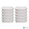 Pack of 10 Square Aluminum Container Pans with Lids ~